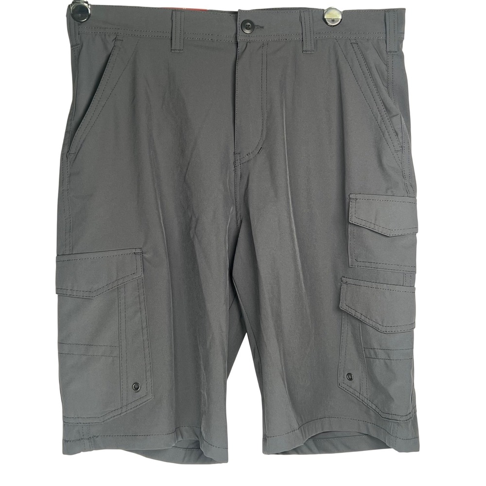 Iron Co Mens Hybrid Cargo Shorts Greystone Stretch Performance I427836S Size 34